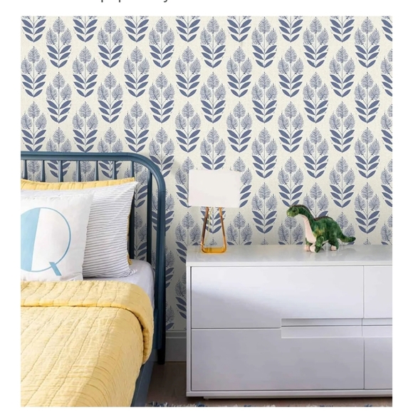 Blue Leaf Pattern Wall Art - Picture 5 of 8